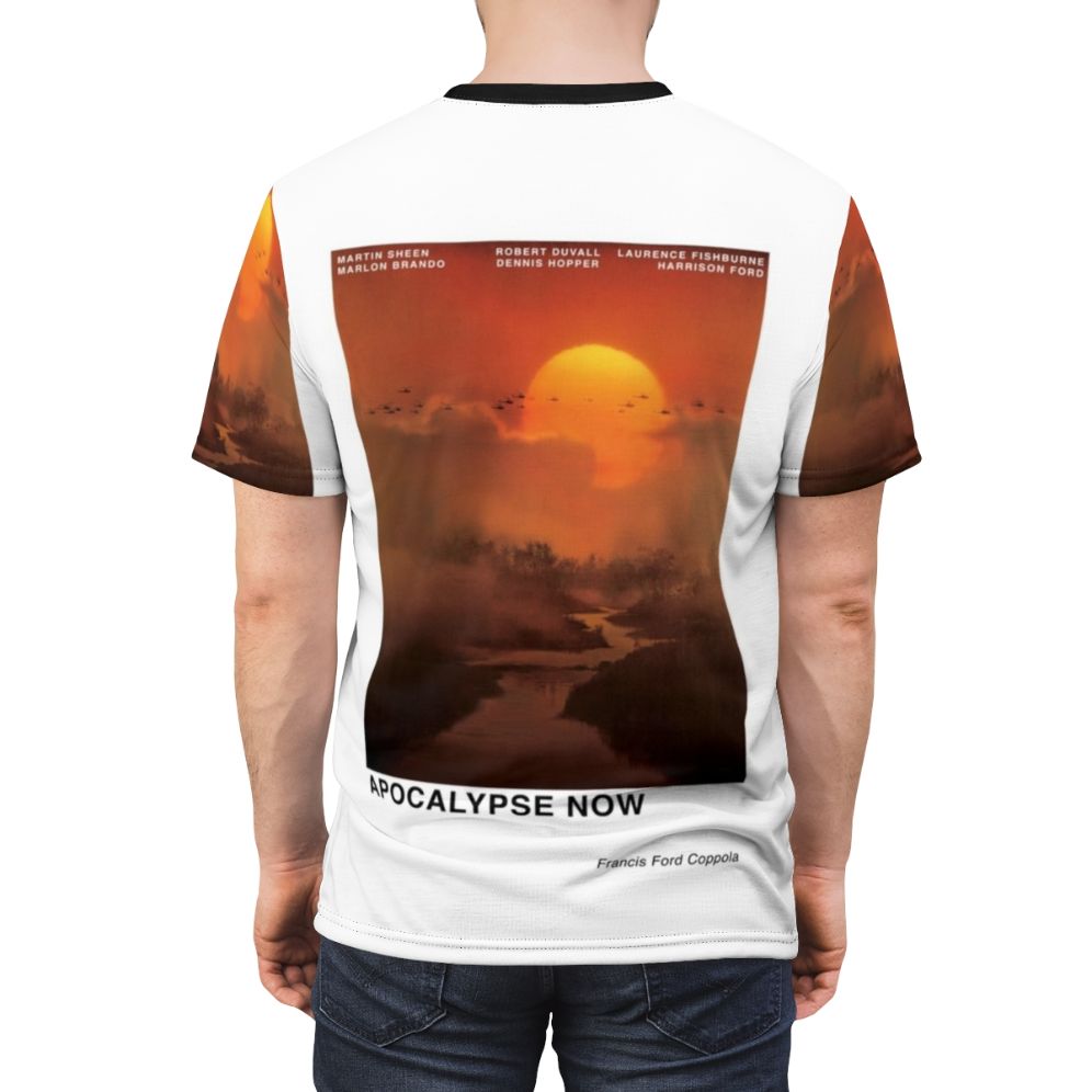 Minimalist t-shirt design inspired by the cult film "Apocalypse Now" by Francis Ford Coppola - men back