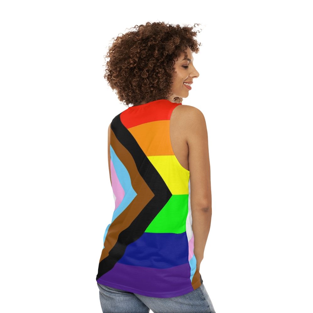 Unisex Inclusive Progress Pride Flag Tank Top - women back