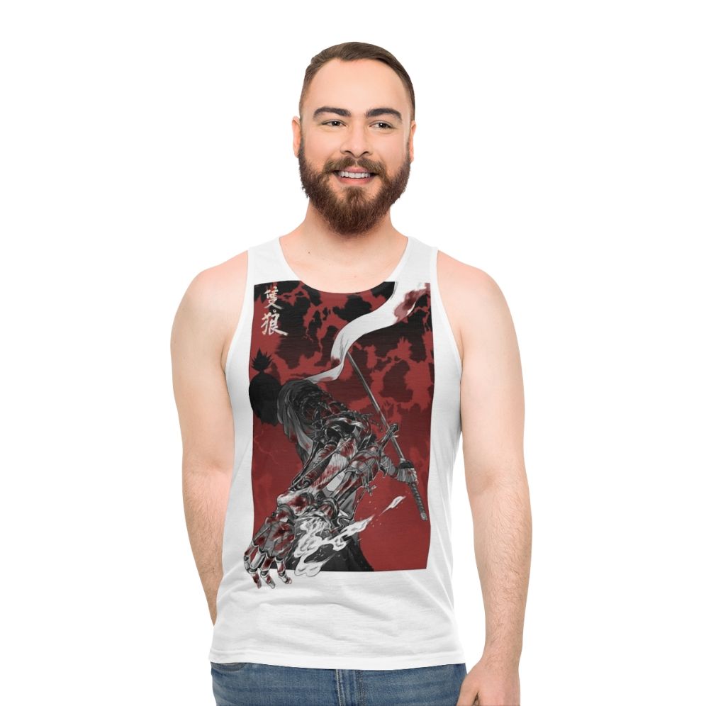 Sekiro Unisex Tank Top Featuring Wolf With Katana - men