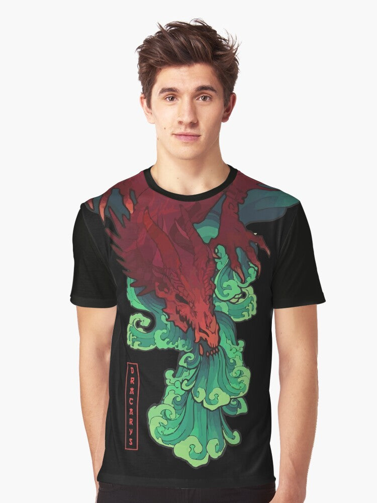 Japanese-style Dracarys graphic t-shirt featuring a dragon design for Game of Thrones fans - Men