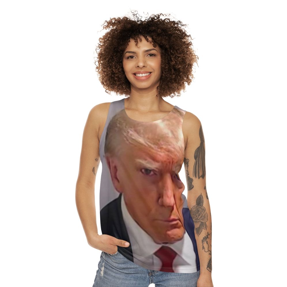 Donald Trump Mugshot Unisex Tank Top - women