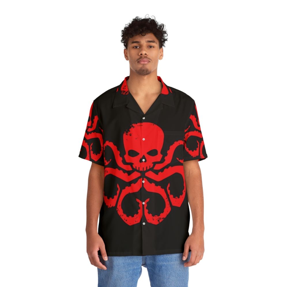 Hydra Badge Red Hawaiian Shirt - People Front