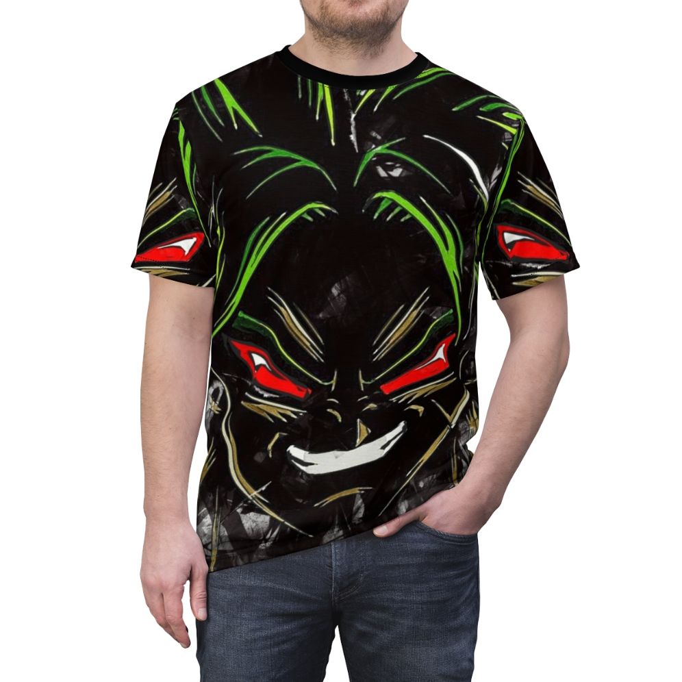 Anime inspired Broly character t-shirt design - men front