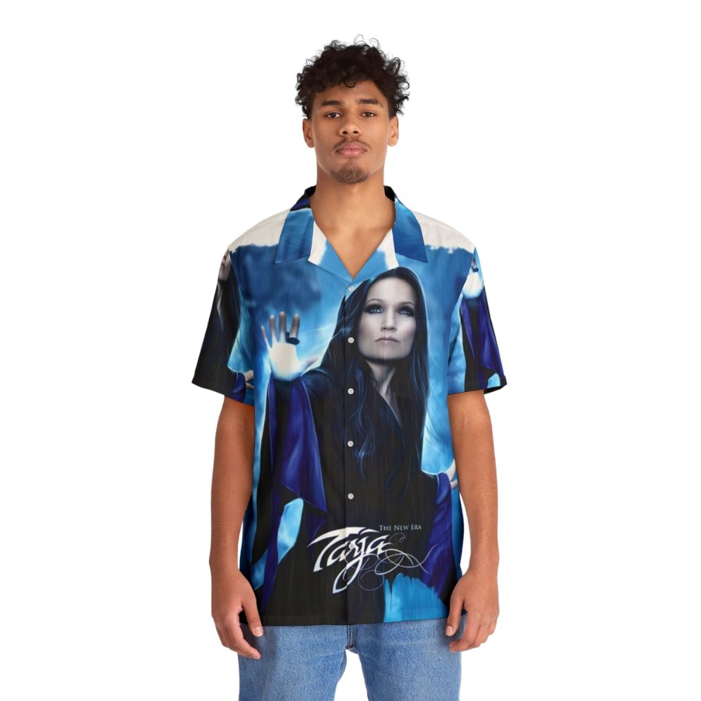 Tarja Turunen Nightwish Hawaiian Shirt featuring the metal band's iconic logo and members - People Front