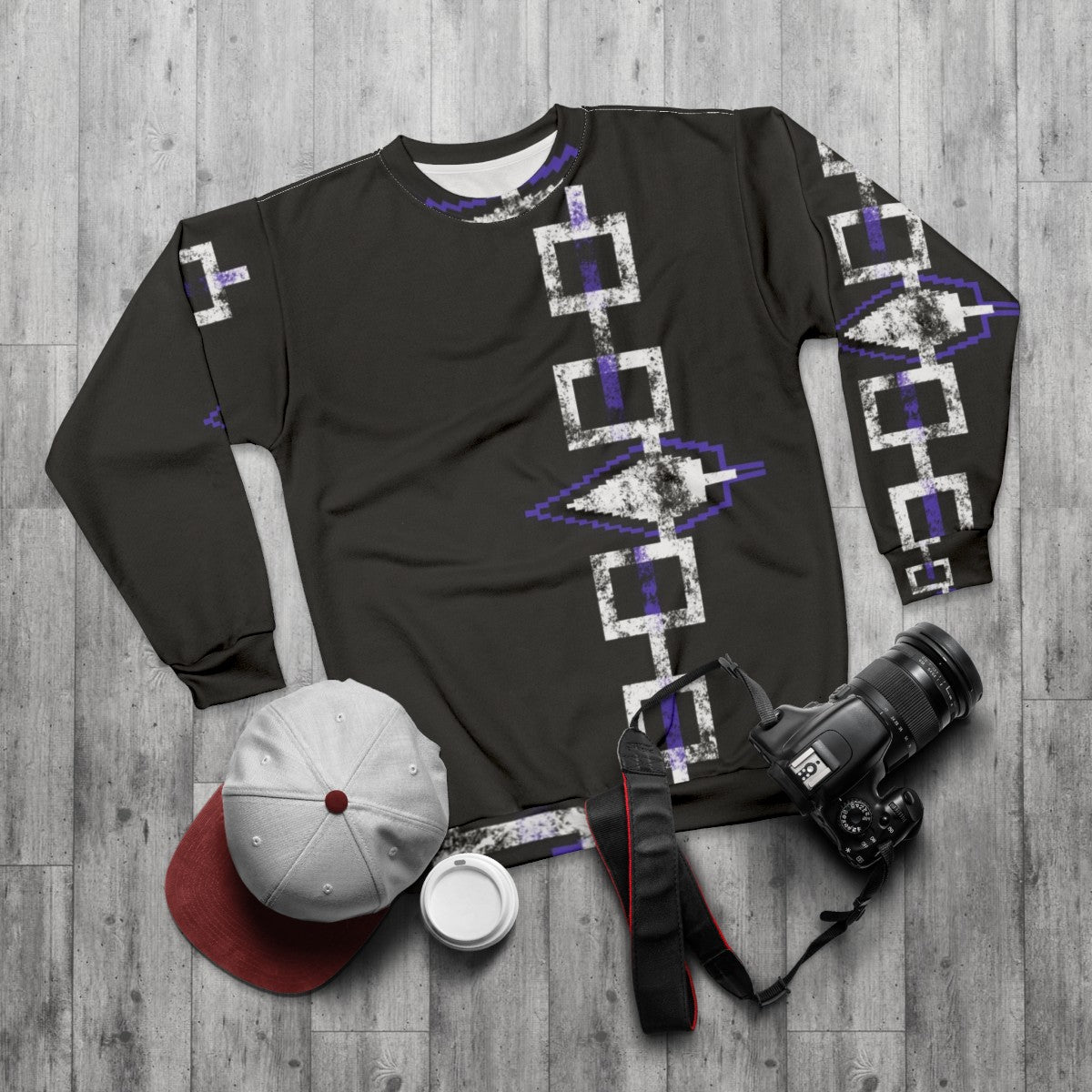 Haudenosaunee Hiawatha Belt Native American Sweatshirt - flat lay