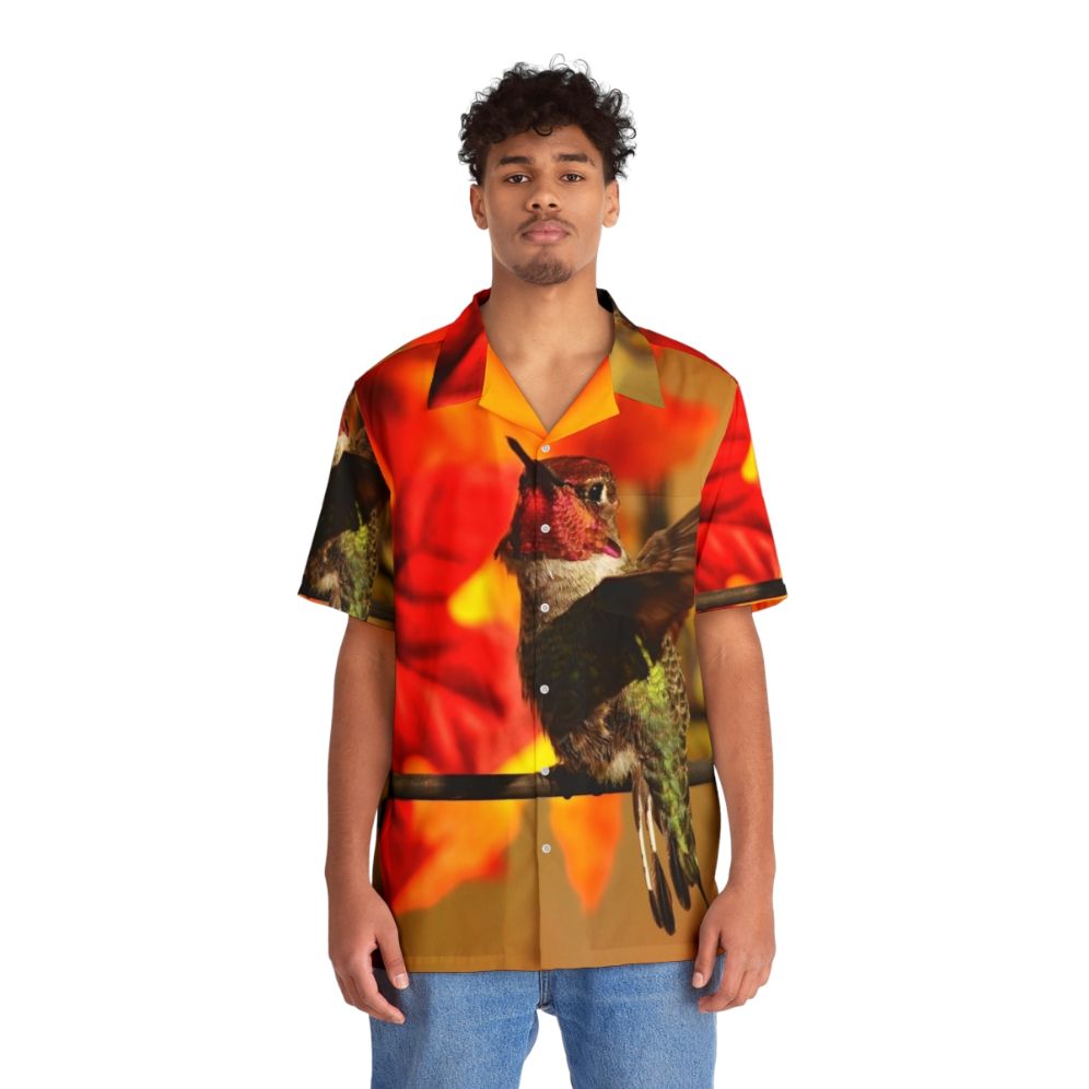 Autumn Hummingbird Hawaiian Shirt - People Front