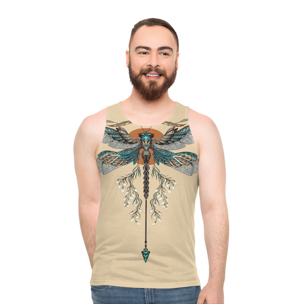 Dragonfly tattoo unisex tank top - men