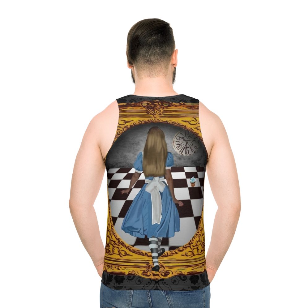 Unisex "Through The Looking Glass" Alice in Wonderland Fantasy Tank Top - men back