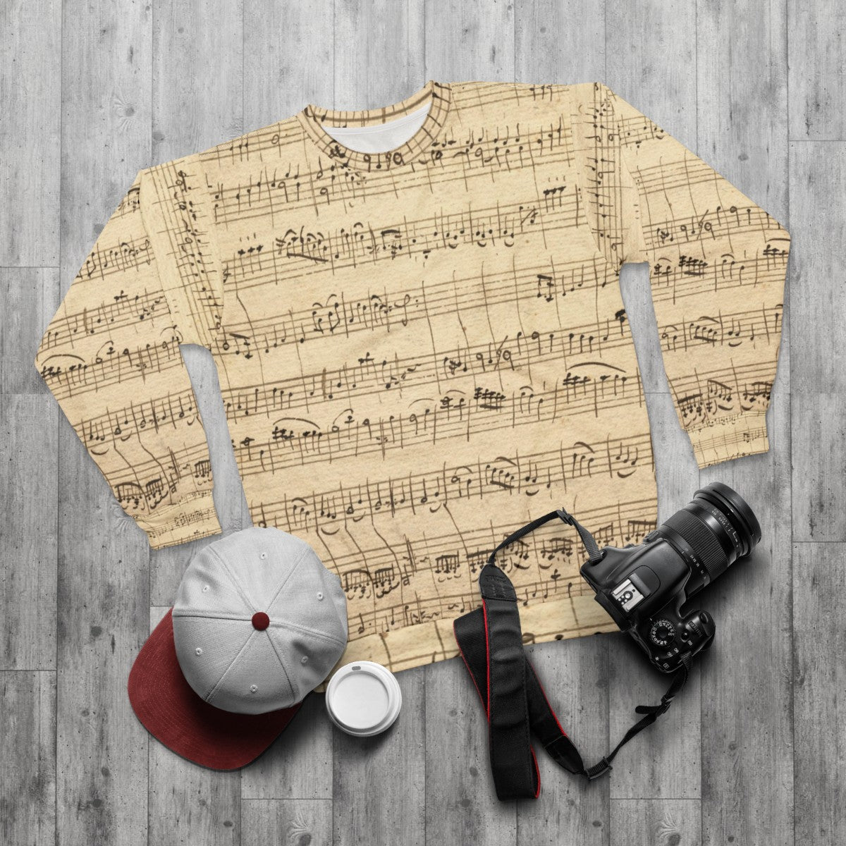 Wolfgang Amadeus Mozart Classical Music Sweatshirt - flat lay