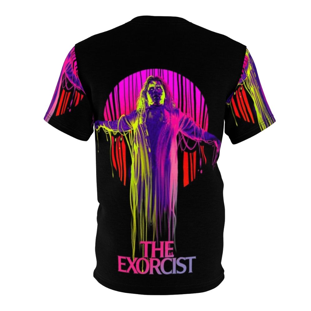 Exorcist-inspired horror t-shirt with classic horror movie imagery - Back