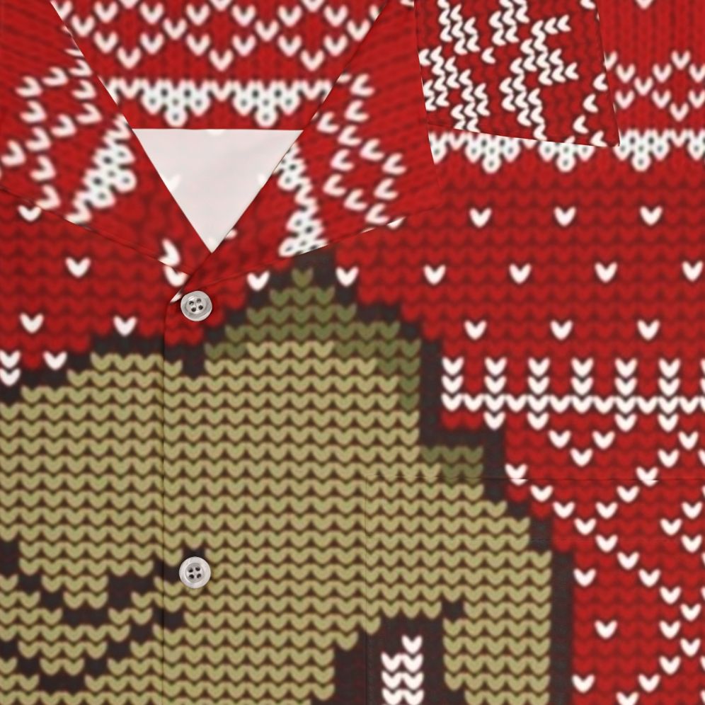 Yee ugly christmas sweater 2019 hawaiian shirt with dinosaur meme design - Detail