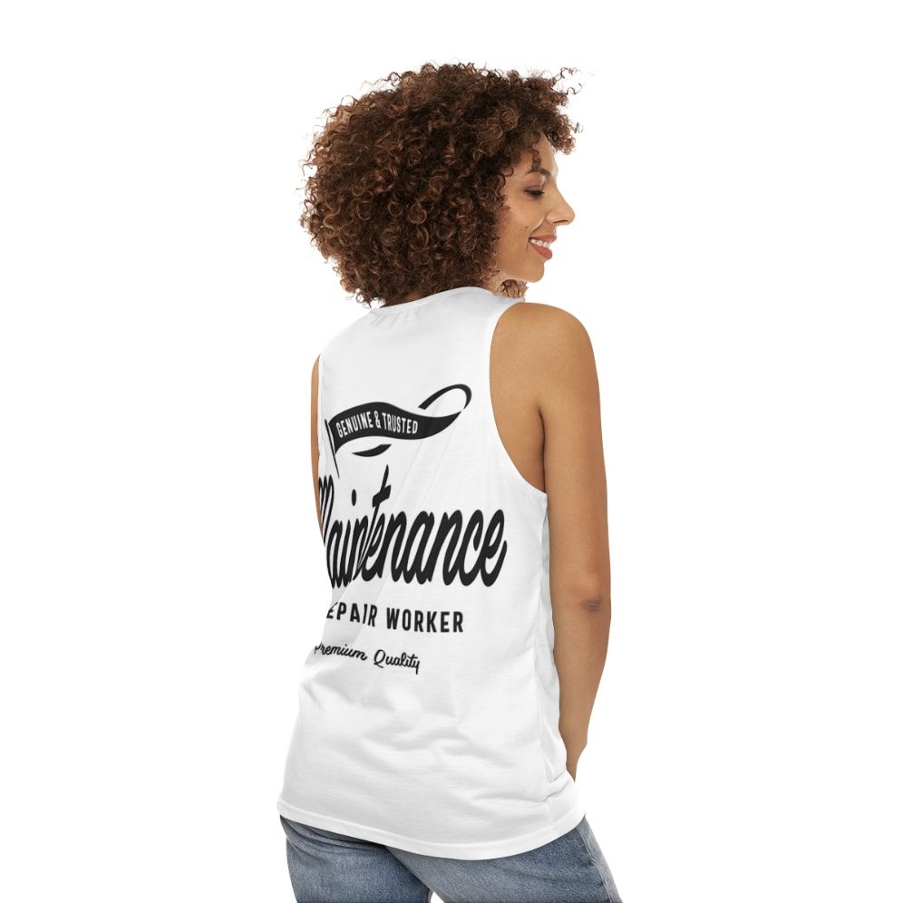 Maintenance and Repair Worker Unisex Tank Top - women back