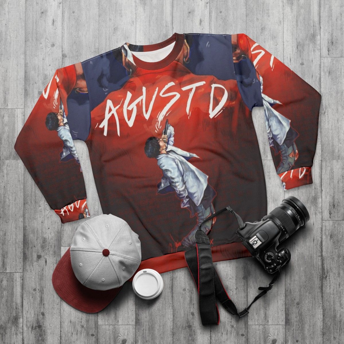 Agust D Suga BTS Kpop Sweatshirt - flat lay