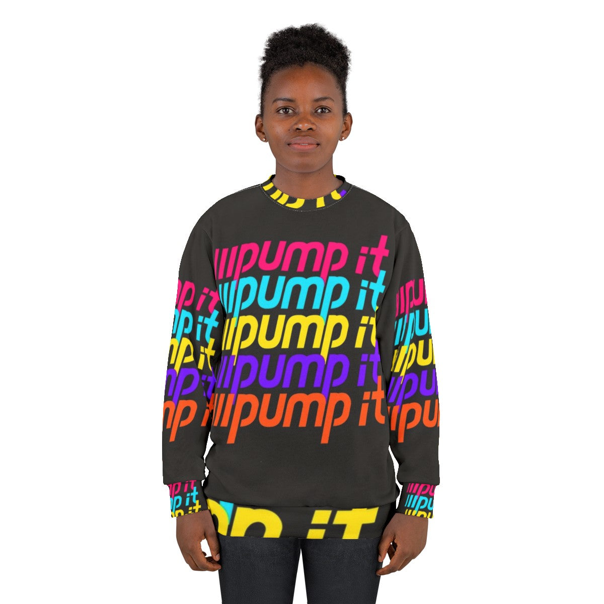 Retro 80s/90s neon pink "I Wanna Pump It" sweatshirt - women