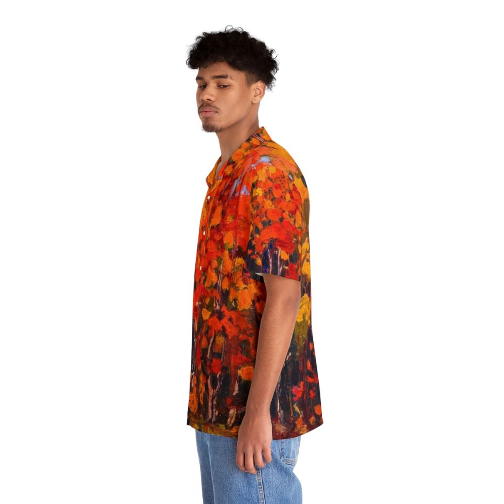 Autumn leaves Hawaiian shirt featuring Tom Thomson's Algonquin Park landscape - People Left