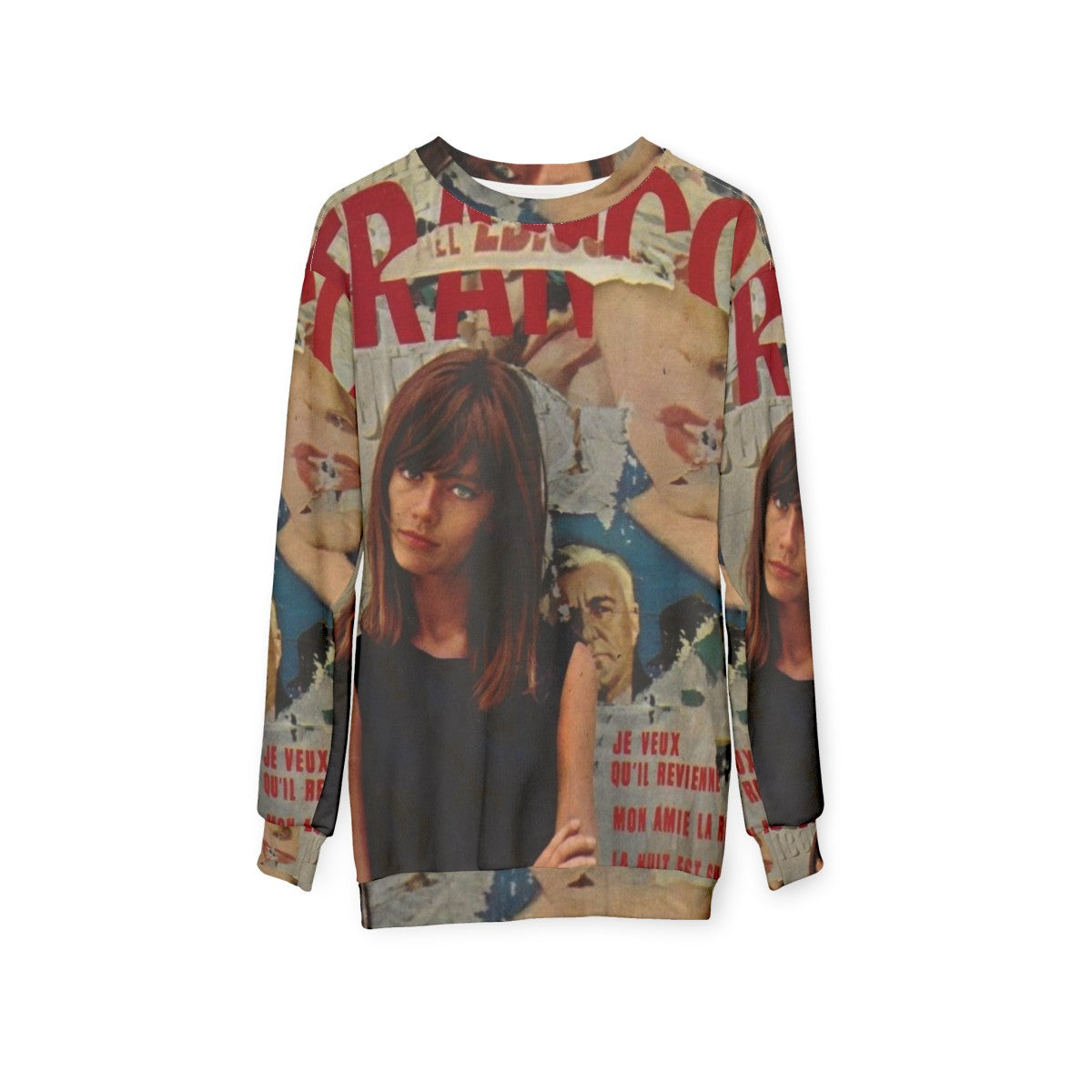 Retro Françoise Hardy Inspired Sweatshirt - hanging