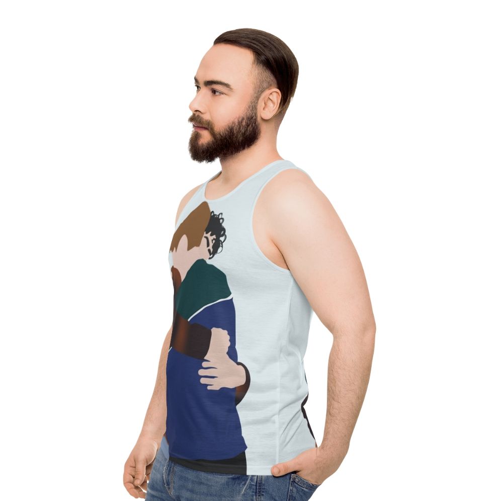 Heartstopper Unisex Tank Top with Nick and Charlie Hug - men side