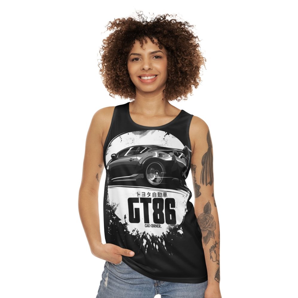 Toyota GT86 Unisex Lowered Car Graphic Tank Top - women