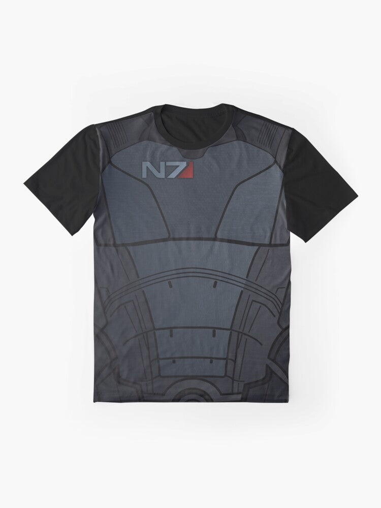 Mass Effect N7 Commander Shepard Armor Graphic T-Shirt - Flat lay