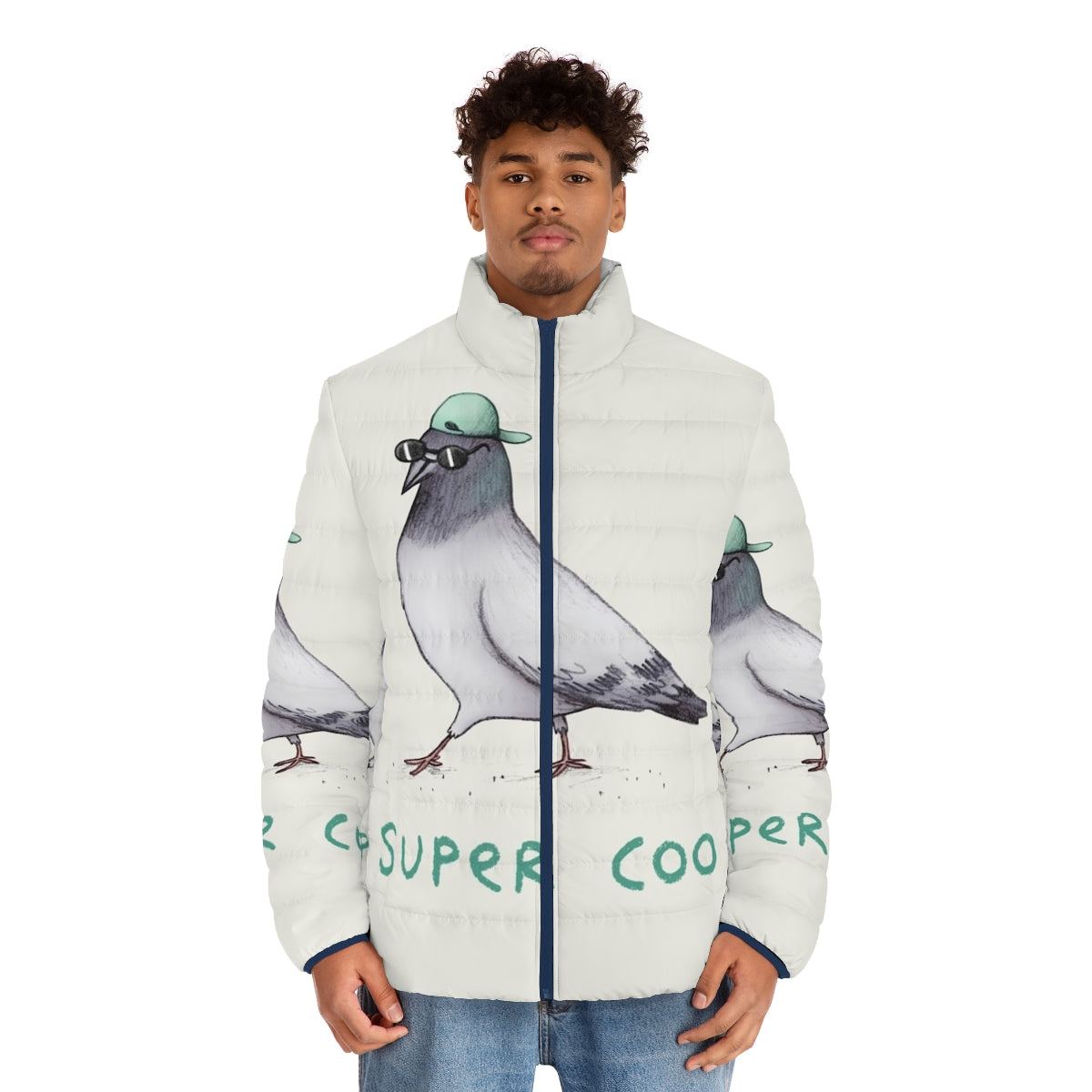 Super Coo Puffer Jacket - Stylish and Warm Indie Pigeon Coat - men front