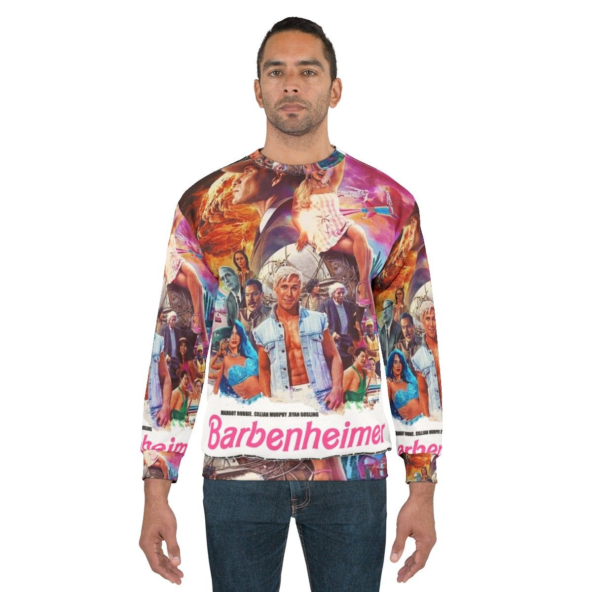 Barbenheimer Sweatshirt - Retro Barbie x Oppenheimer Movie Mashup - men