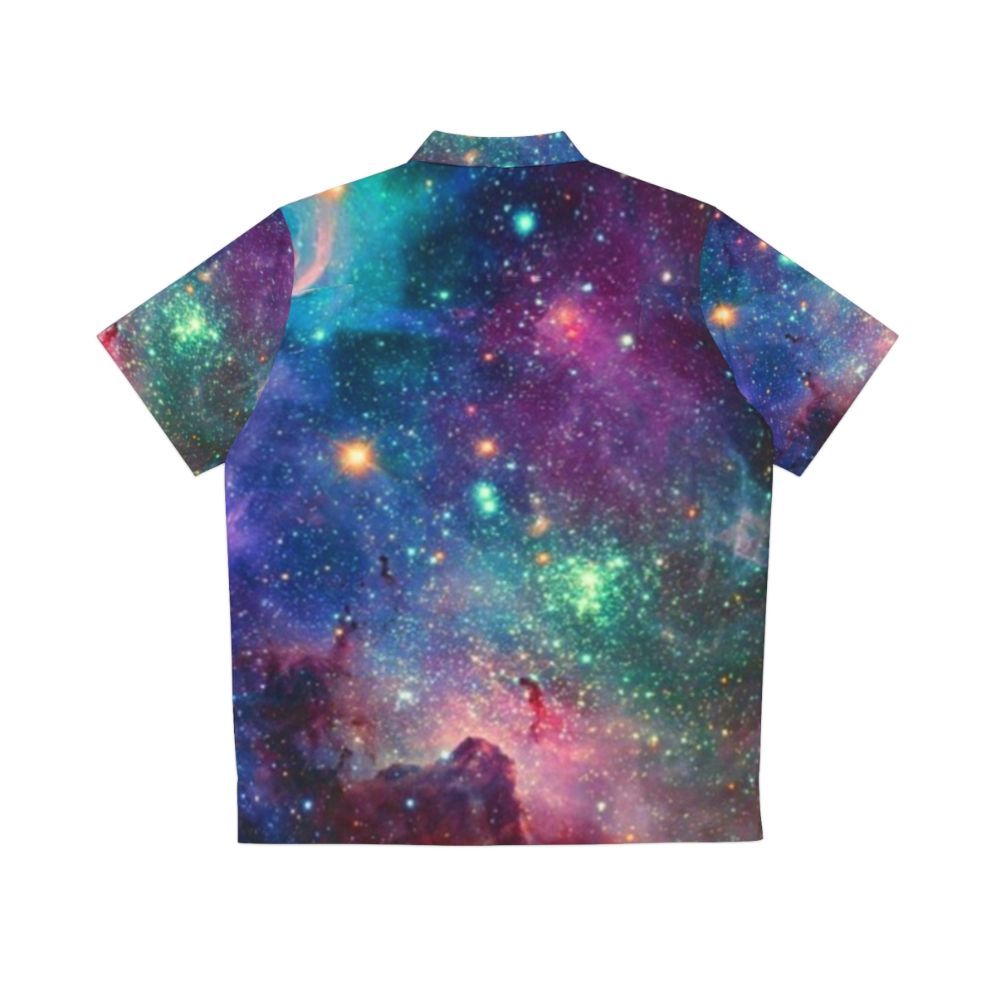 Galaxy Hawaiian Shirt with Space Themed Cosmic Print - Back