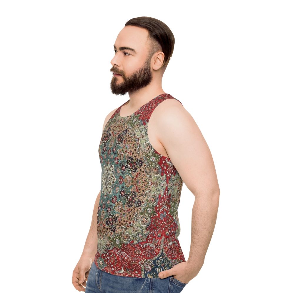 Vintage Antique Persian Rug Print Unisex Tank Top - men side