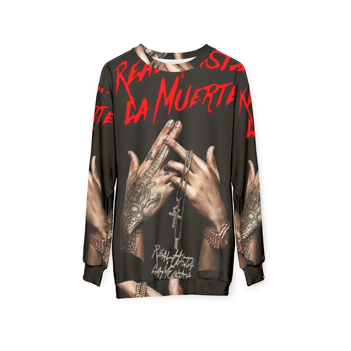 Anuel AA Real Hasta La Muerte Sweatshirt - hanging