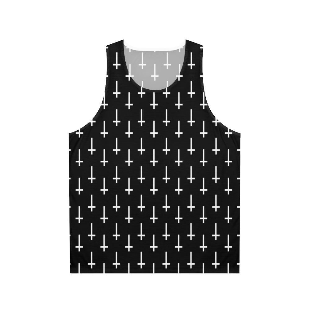 Upside down cross unisex tank top