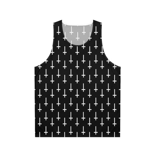 Upside down cross unisex tank top