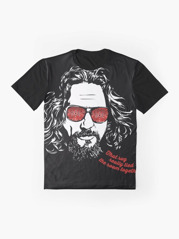 The Big Lebowski graphic t-shirt featuring the iconic character The Dude, played by Jeff Bridges - Flat lay