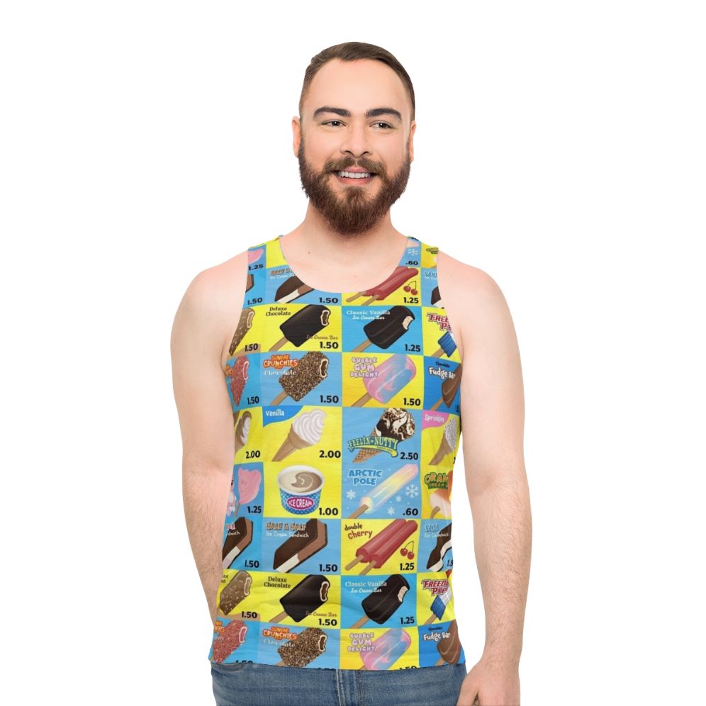 Vintage Ice Cream Truck Menu Unisex Tank Top - men