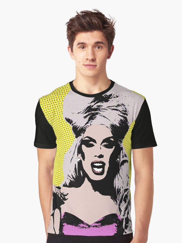 Alaska-inspired pop art graphic t-shirt with RuPaul and drag queen design - Men