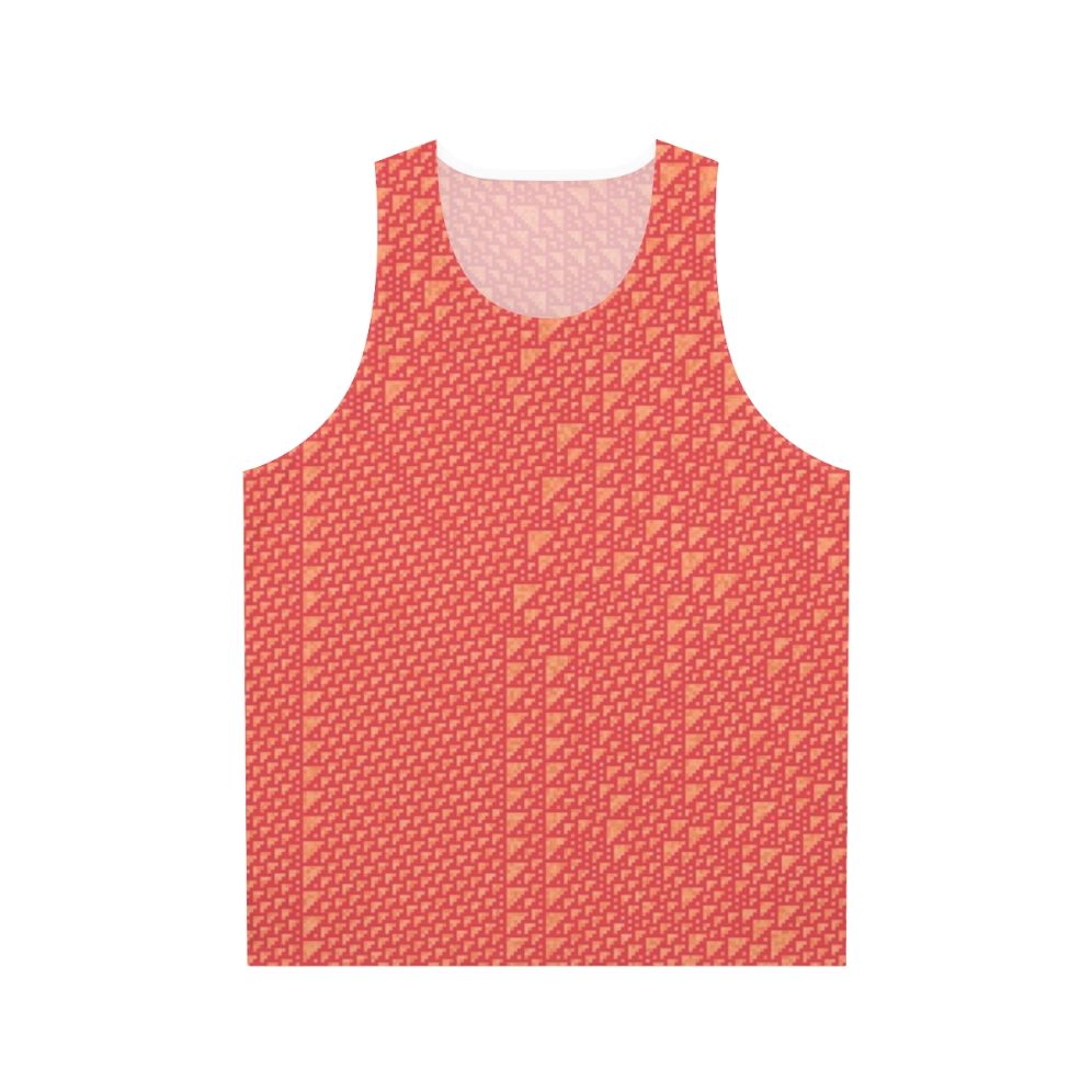 Unisex tank top featuring the "Rule 110" cellular automata pattern