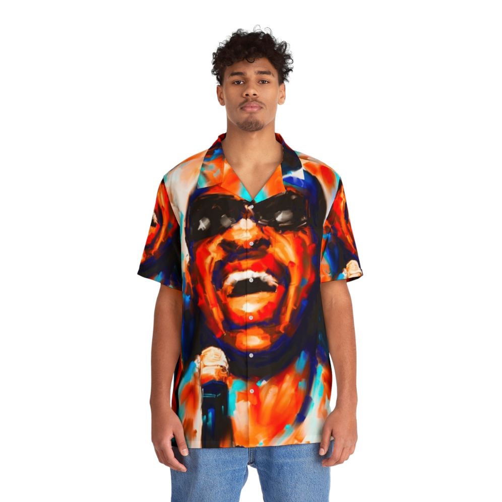 Retro Stevie Wonder Portrait Hawaiian Shirt - People Front