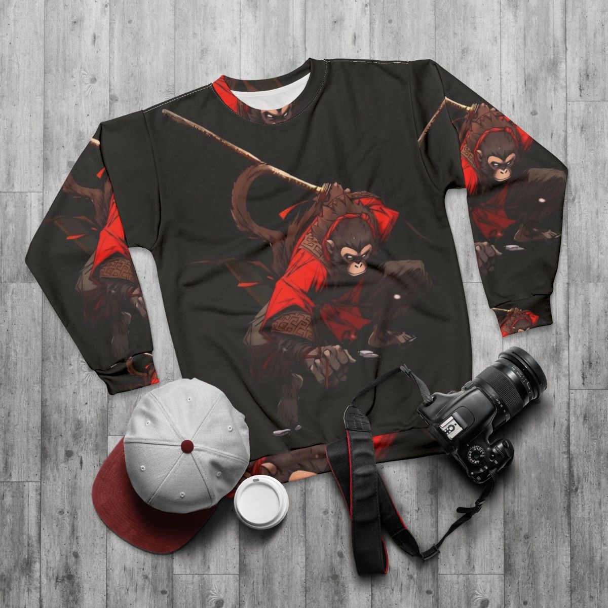 Ninja Monkey Sweatshirt - flat lay