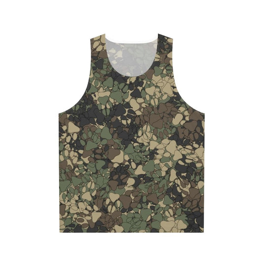 Unisex wolf paw prints camo military style tank top