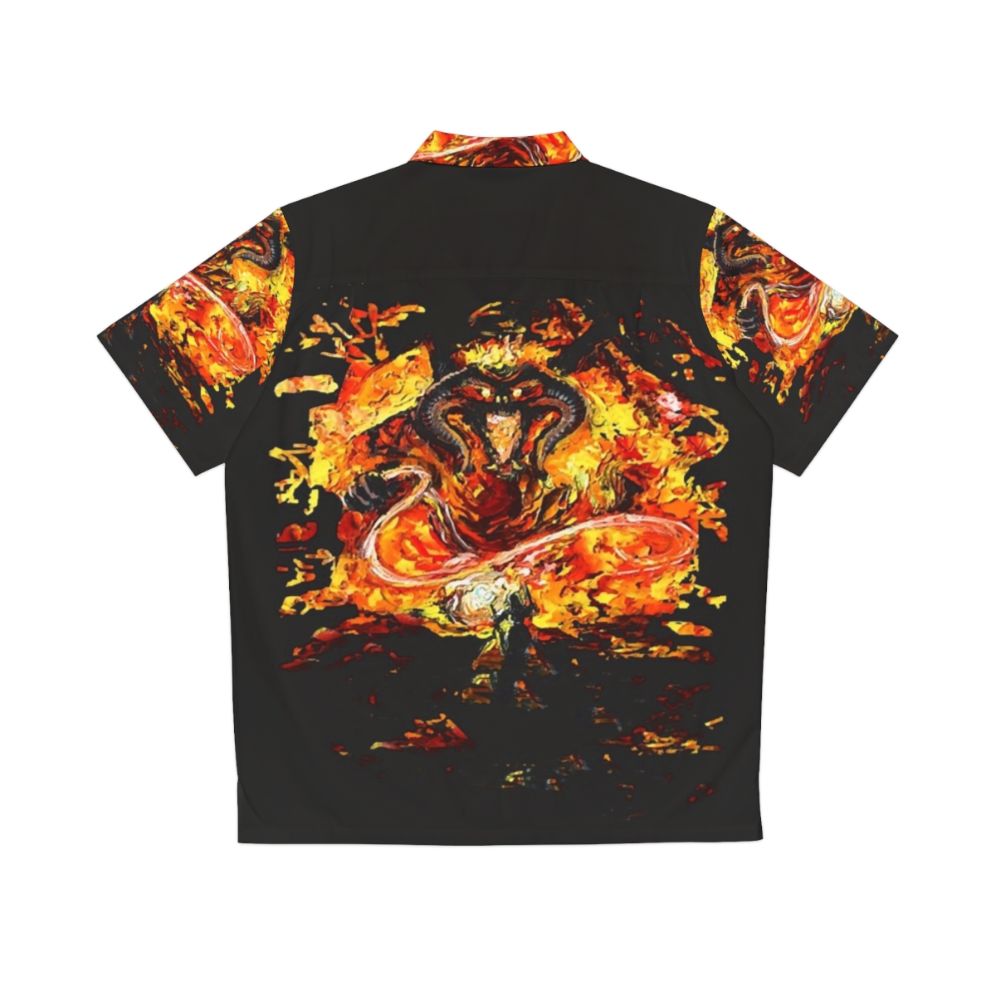 Van Gogh Hawaiian Shirt with Lord of the Rings Inspired Artwork - Back