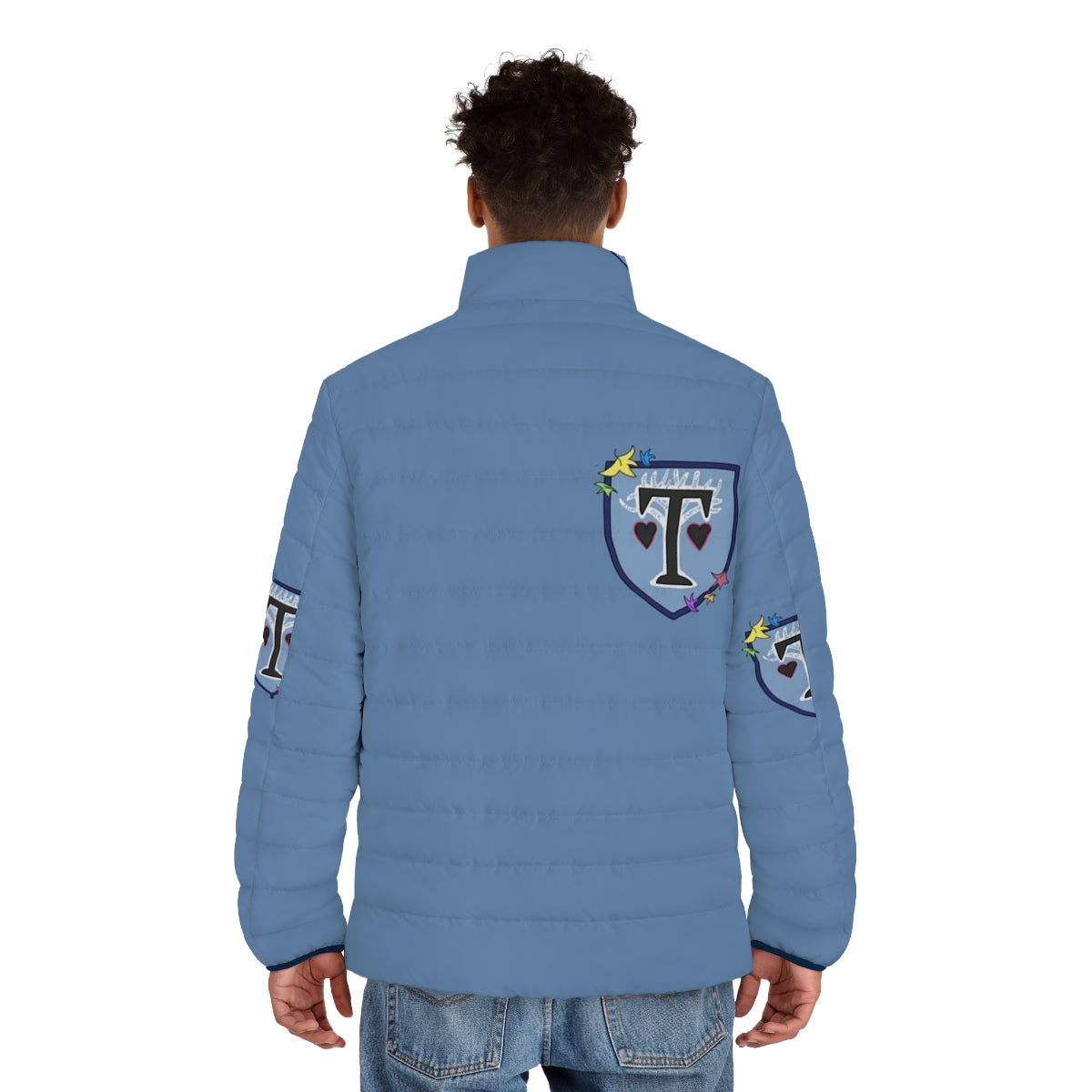 Truham Grammar Heartstopper puffer jacket with logo - men back