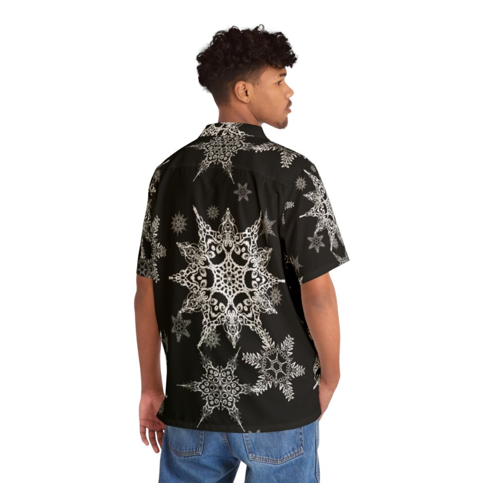 Skull Snowflake Gothic Holiday Hawaiian Shirt - People Back