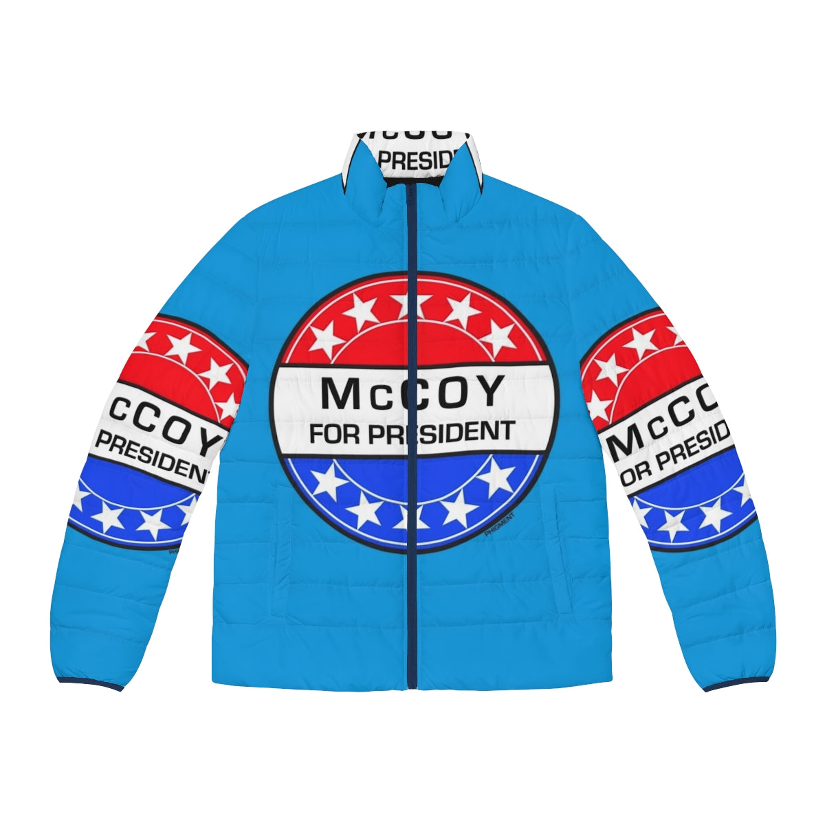 Mccoy For President Sci-Fi Puffer Jacket with Retro Pop Art Design