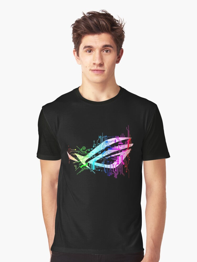 Asus ROG graphic t-shirt featuring RTX graphics for gamers - Men