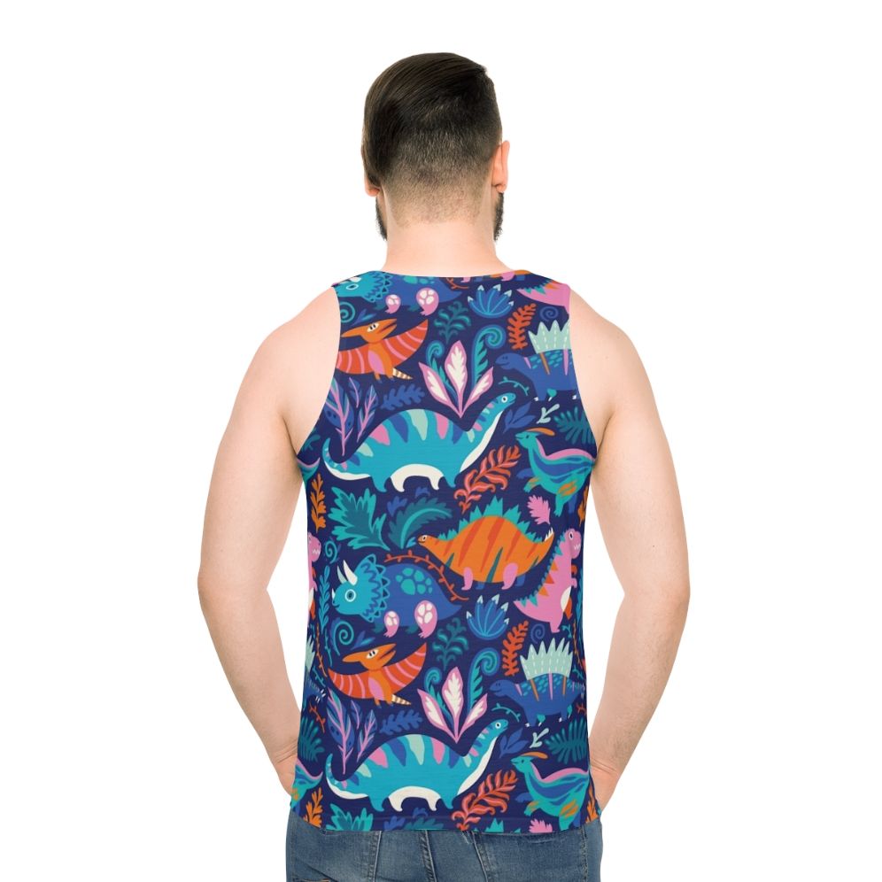 Dino Team 1 Unisex Dinosaur Tank Top - men back