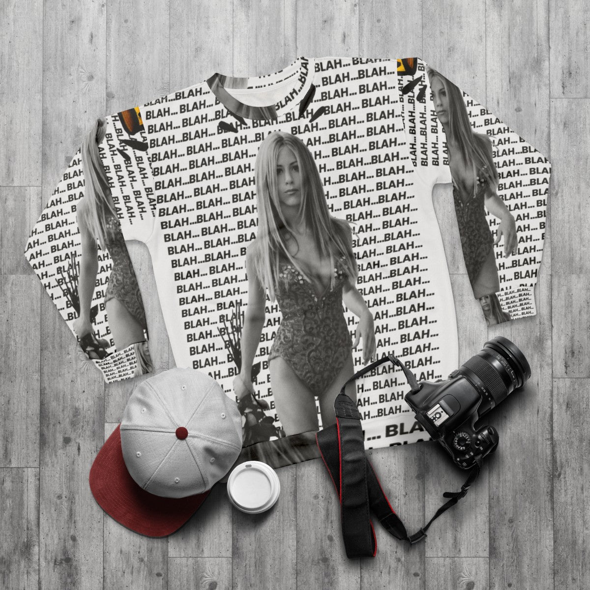 Jennifer Aniston Pop Art Graphic Sweatshirt - flat lay