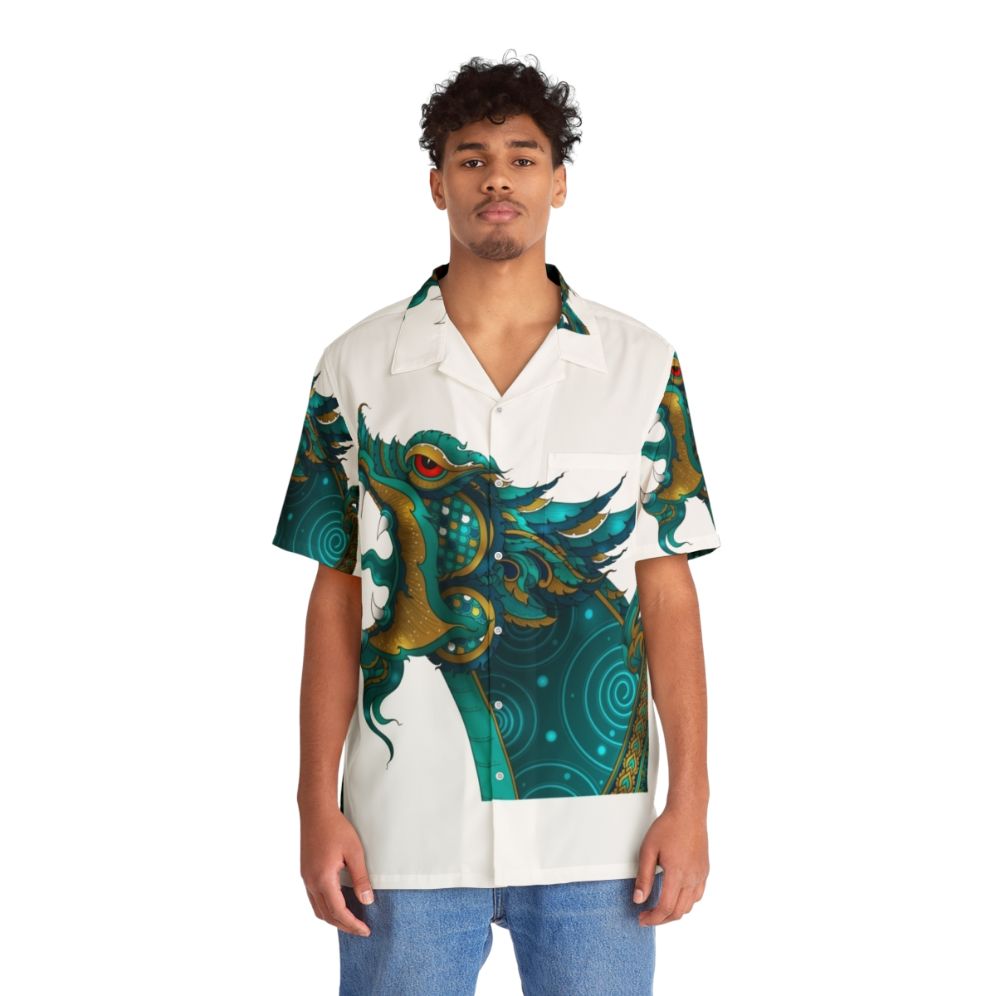 Legendary Big Horn Animals Hawaiian Shirt with Vintage Mythical Creature Design - People Front