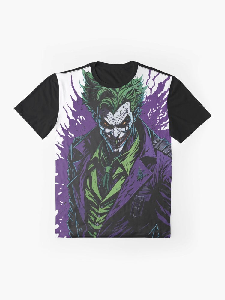 Joker graphic t-shirt featuring the iconic villain from Batman and DC Comics - Flat lay