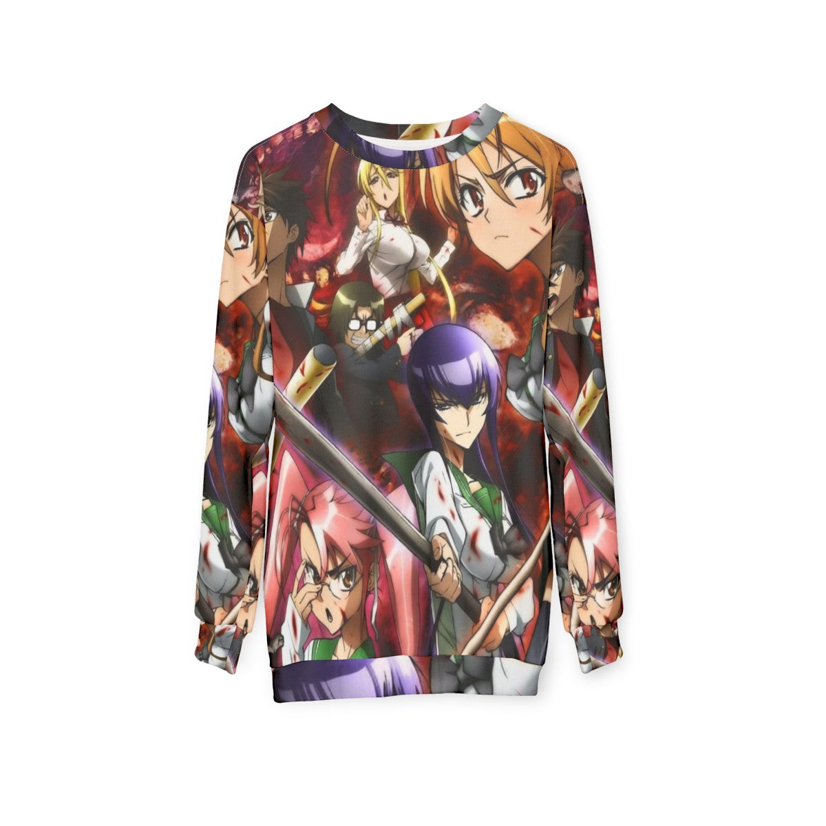 High School Of The Dead Anime Inspired Zombie Sweatshirt - hanging