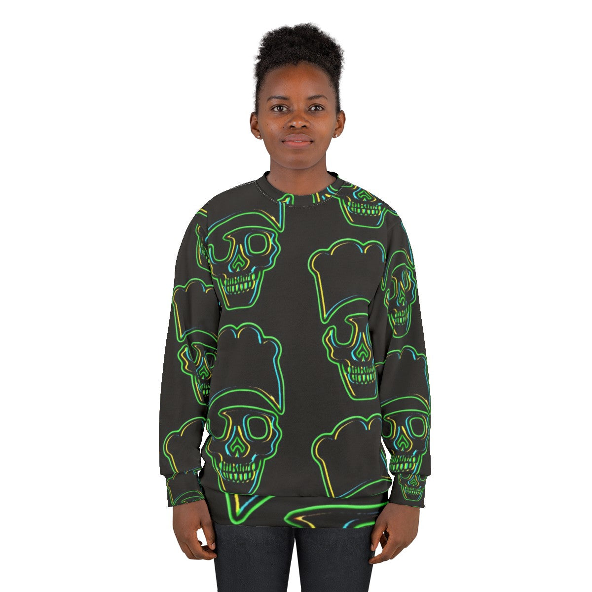 Skull Chef Green Cooking Sweatshirt - women