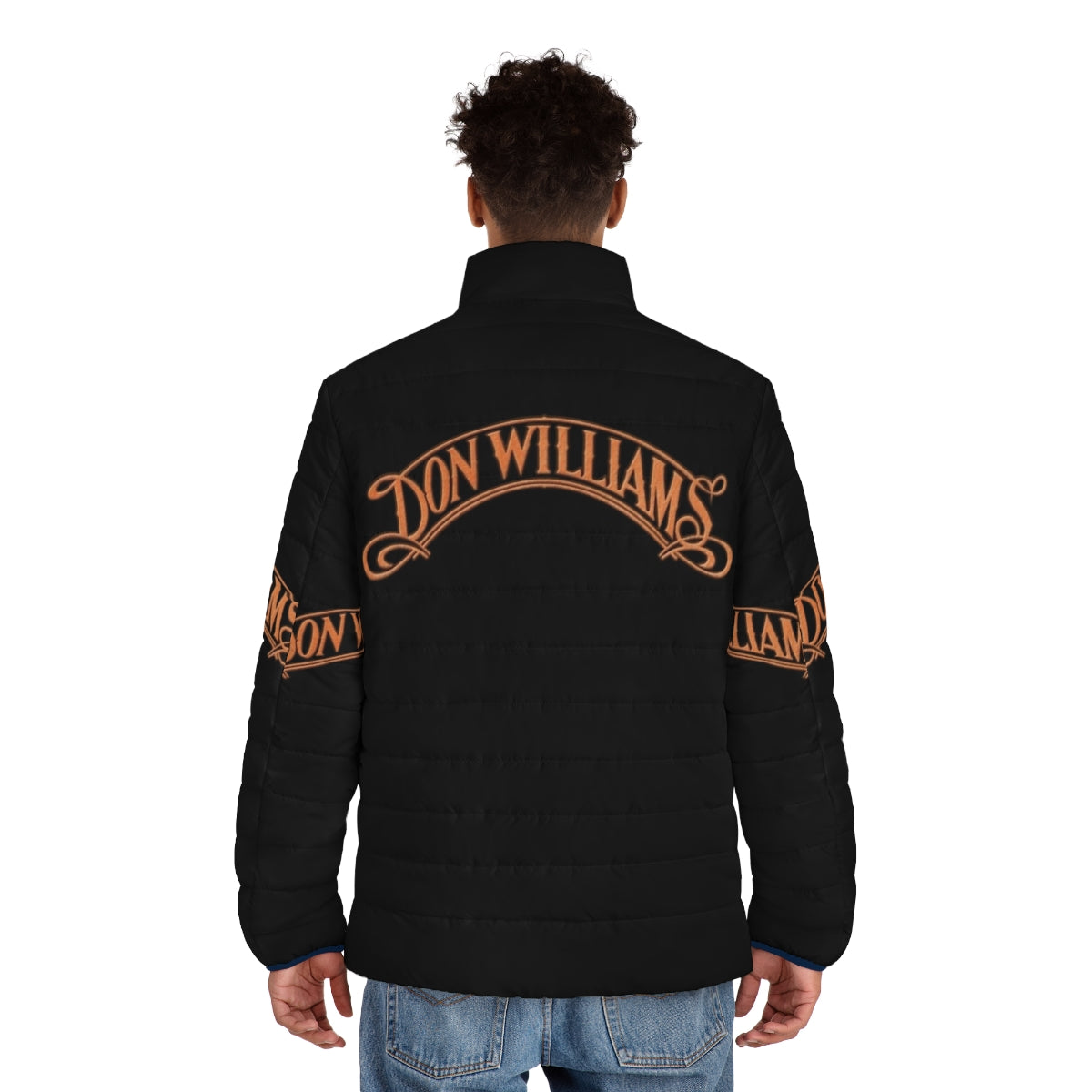 Stylish puffer jacket with music-inspired design, perfect for Don Williams fans - men back