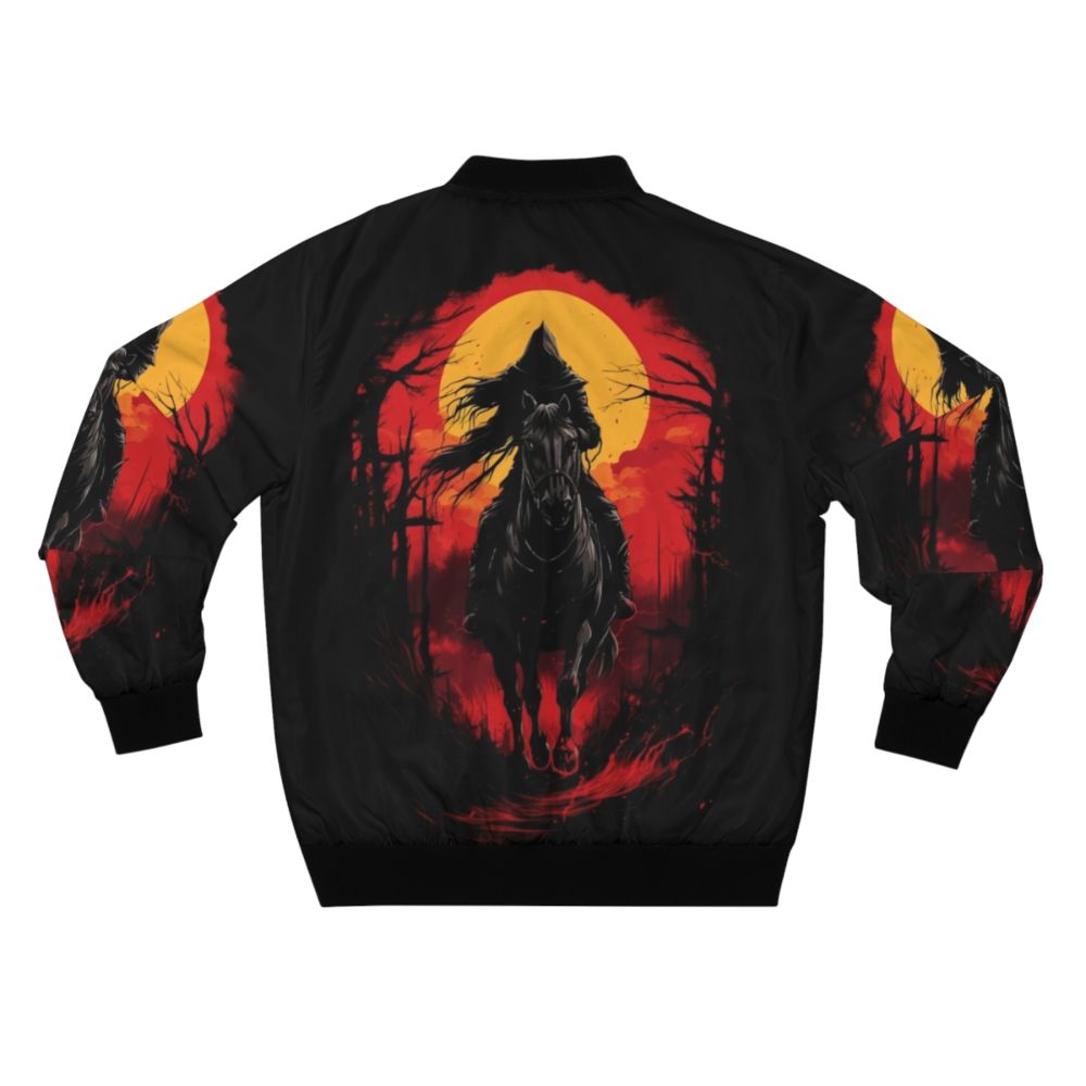 Horseman bomber jacket in a dark, spooky design - Back